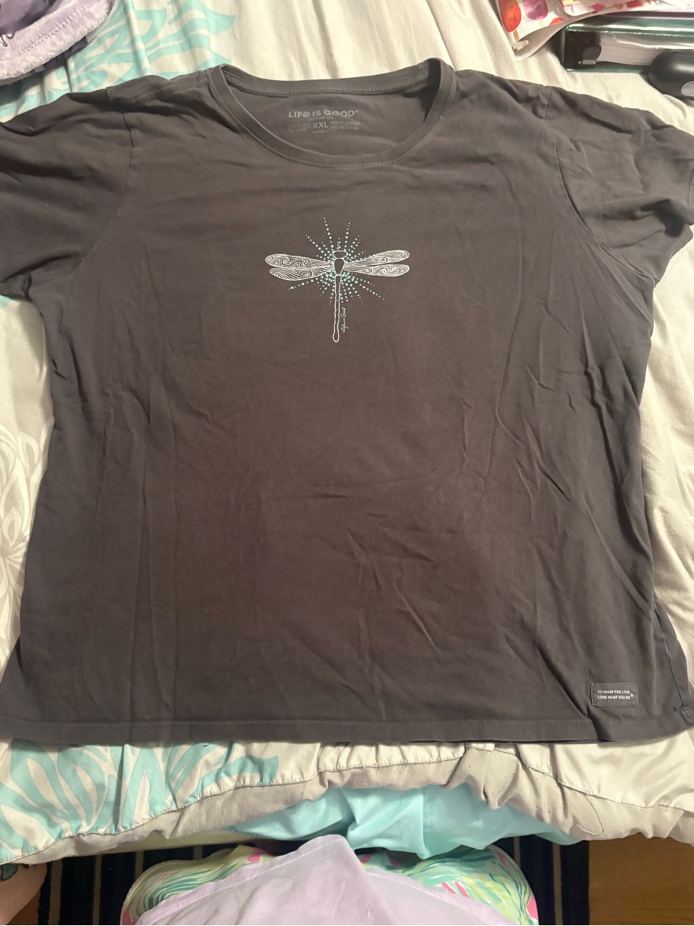 Life Is Good Women's Crusher Tee in Charcoal